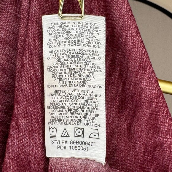 LIKE NEW C&C California Thankful Embroidered Long Sleeve Burgundy Sweatshirt - Picture 8 of 8